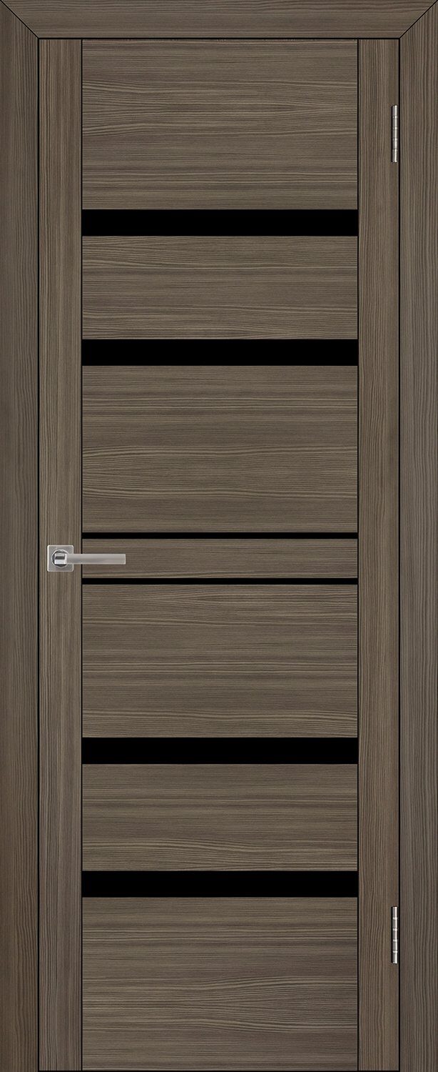 Дверь межкомнатная Uniline 30030 Велюр графит, стекло черное