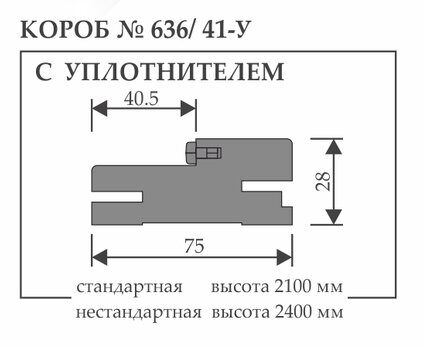 Короб №636/41 П-У, 75х28х2100 мм (МДФ) (Аляска, Манхеттен, Дуб Мадейра)