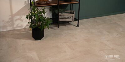 Кварцвиниловая плитка Vinilam Ceramo Stone клеевая 71615 Бетон Белый