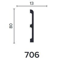 Плинтус из полистирола высокой плотности Decor Dizayn 706 (2400х80х13 мм)